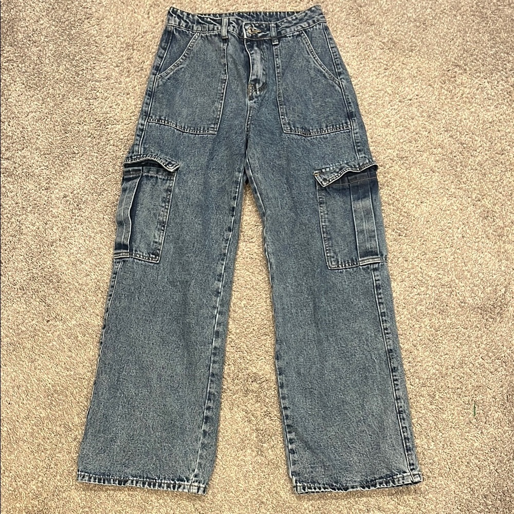 SHEIN | EUC Denim Cargo Jeans Size S/US 4 - Picture 10 of 10